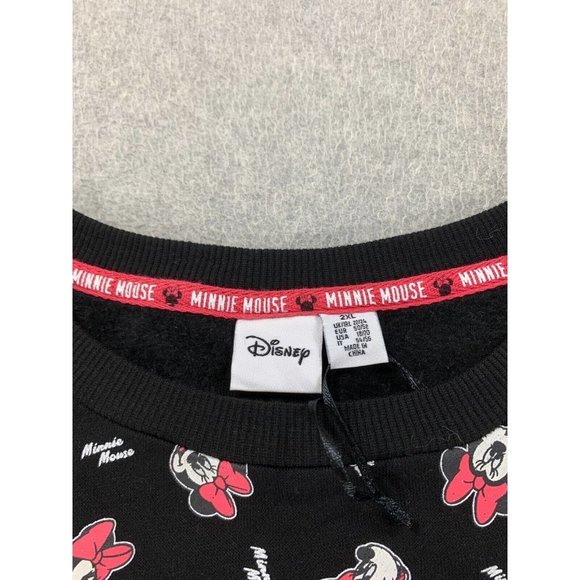 Disney Minnie Mouse Logo Crew Sweatshirt (Women's XXL) Black - Picture 3 of 12